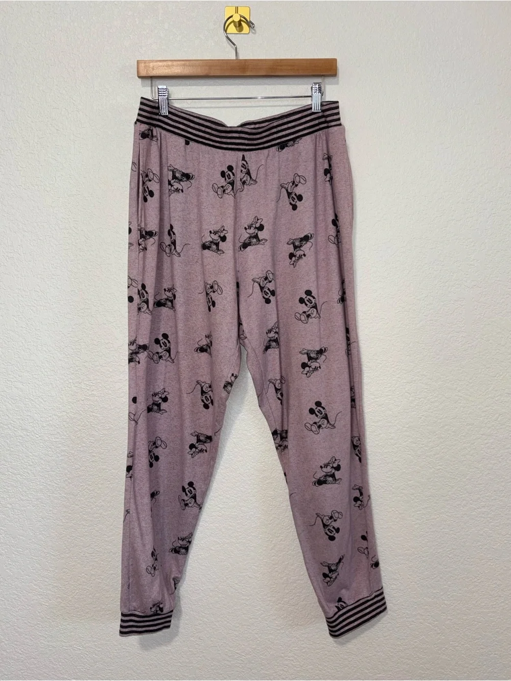 Disney Mickey & Minnie Mouse Pink Lounge Pajama Pants Large - Picture 1 of 7